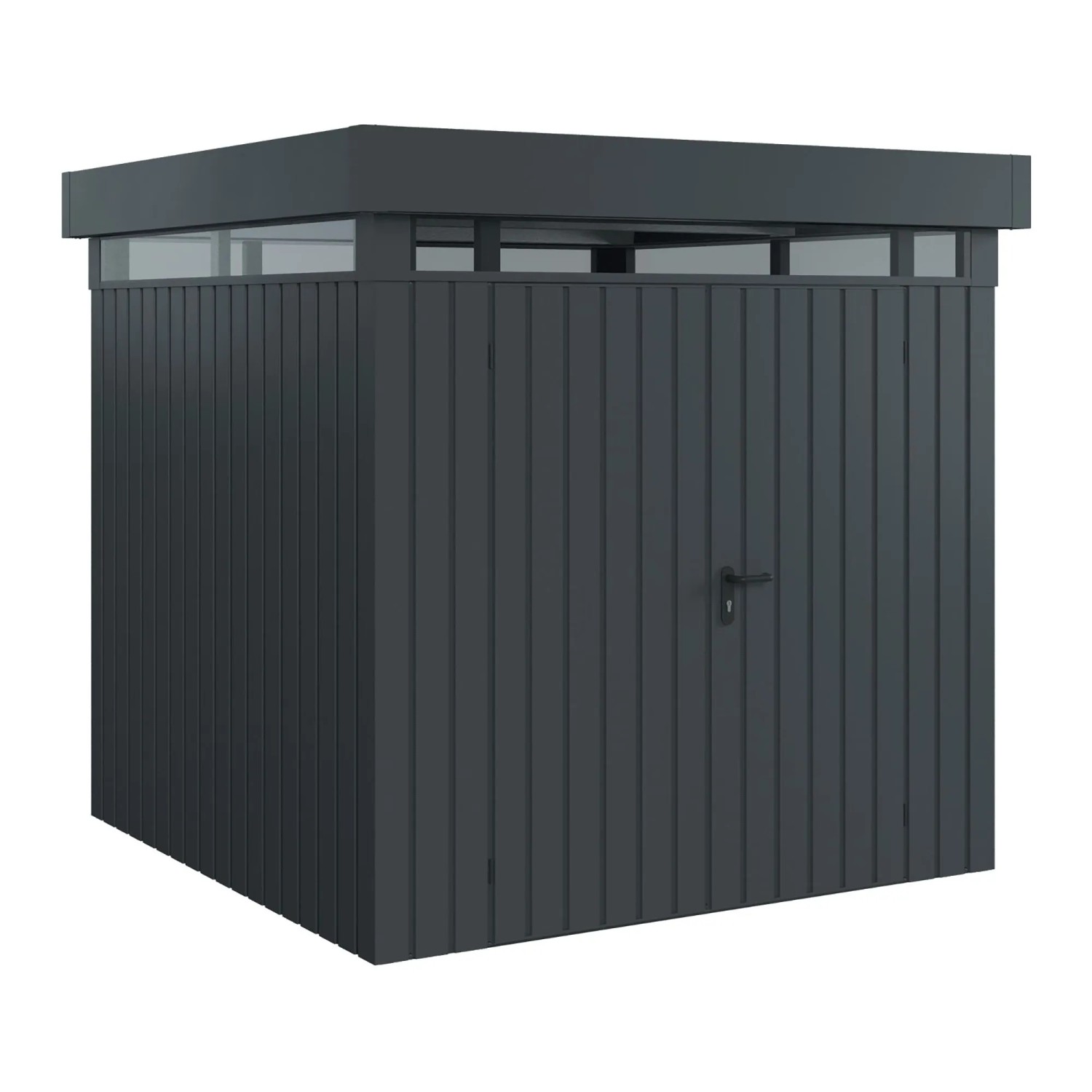EcoStar Gerätehaus Euroline Flachdach Lichtband 229 cm x 227 cm Anthrazit 2-flg.