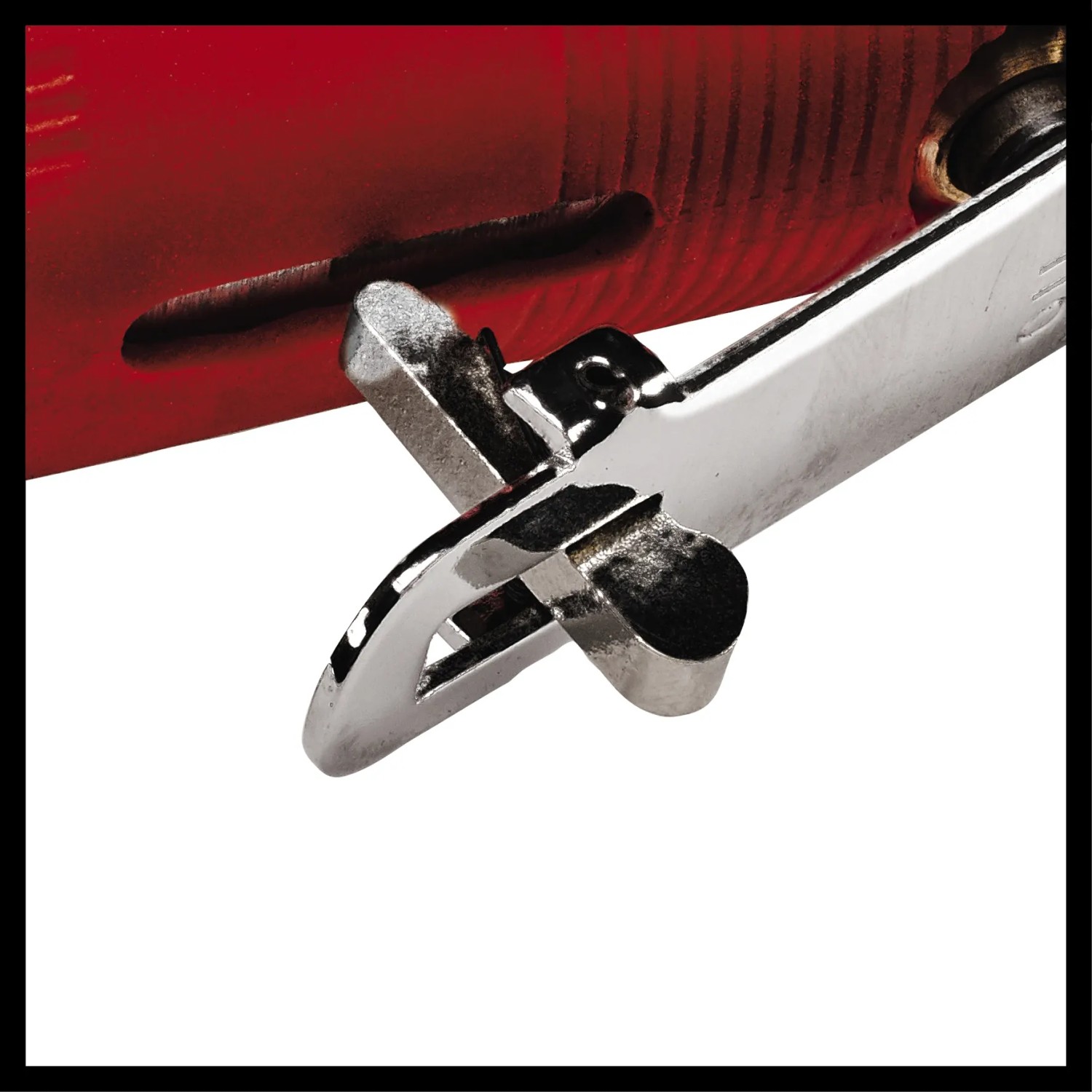 Detailaufnahme Einhell Druckluft-Stabschleifer TC-PP 220 mit Spannschlüssel.