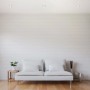 Wohnraum mit Brilo LED-Einbauleuchten Kulana 3er-Set in Chrom-Matt, warmweißes Licht.