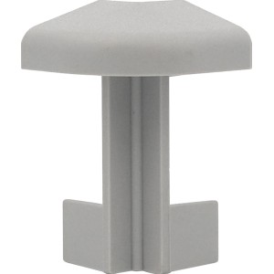 Außenecke für Teppicheinklebeleiste 50, hellgrau, aus Kunststoff.