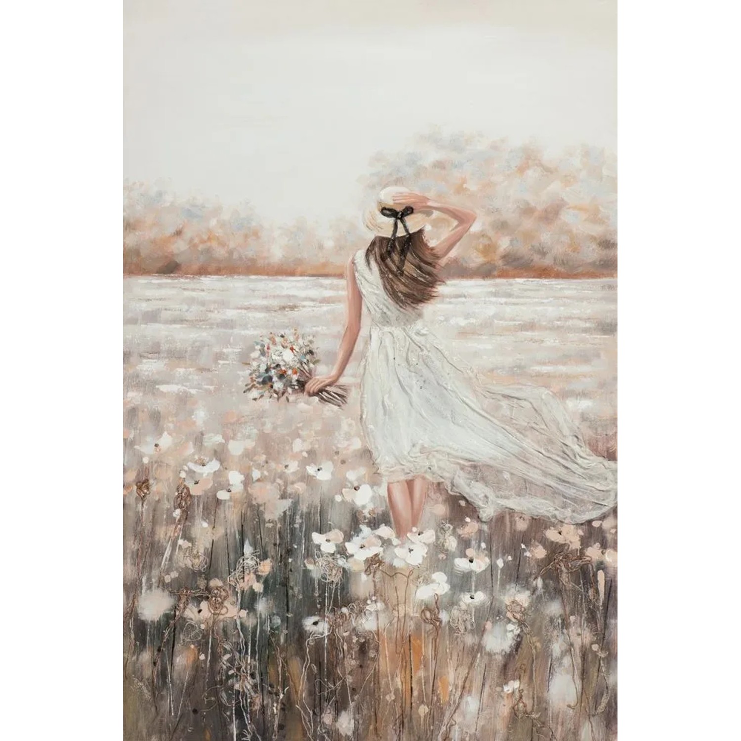 Art Universe Leinwandbild Spaziergang im Blumenmeer 80 x 120 cm