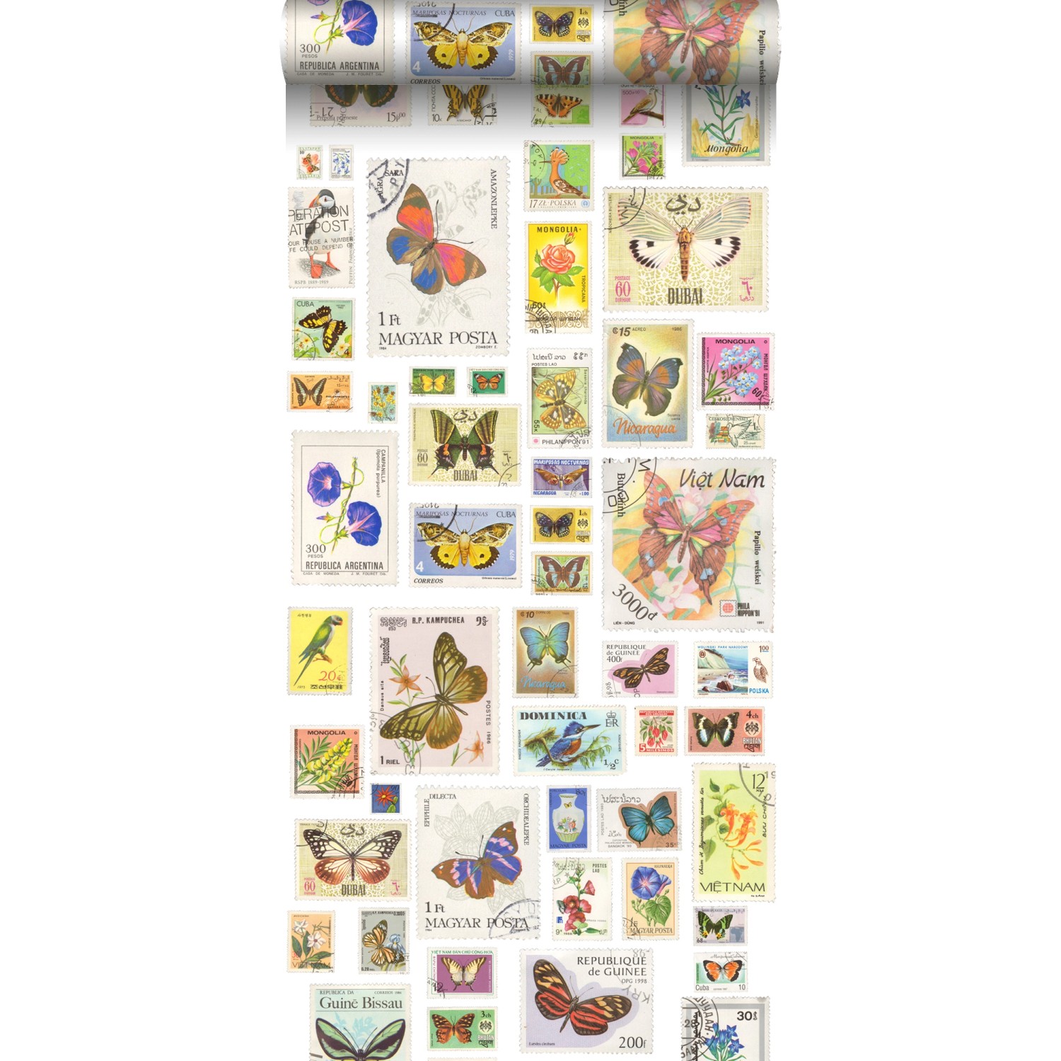 ESTAhome XXL-Vliestapete Briefmarken Mehrfarbig 50 x 900 cm günstig online kaufen