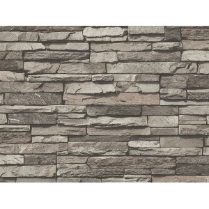A.S. Creation Vliestapete Dekora Natur 6 Stein Grau mit Steinmuster für Wandgestaltung.