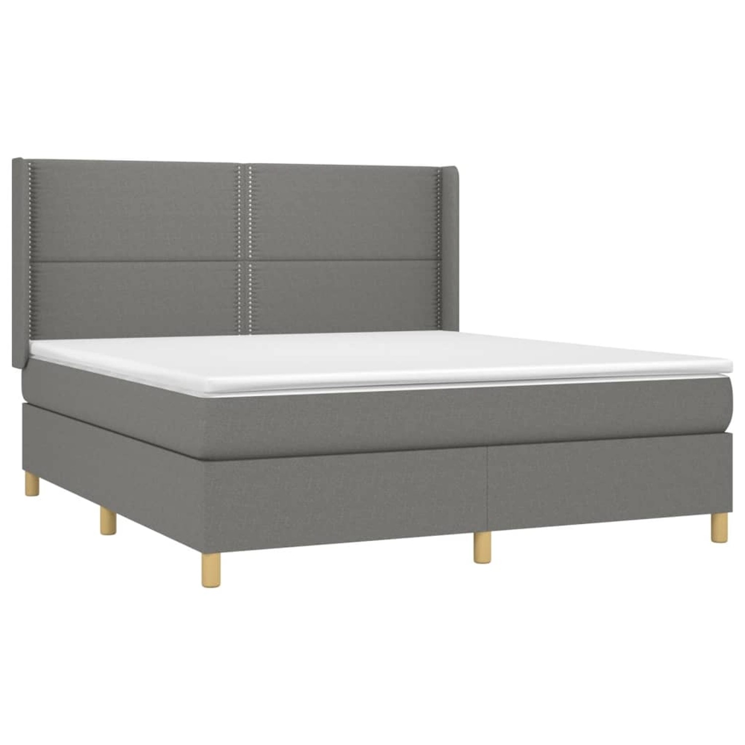 vidaXL Boxspringbett mit Matratze & LED Dunkelgrau 180x200 cm Stoff 3138814 günstig online kaufen