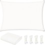 Cremefarbenes WOLTU Sonnensegel 2x3m aus Polyester mit UV-Schutz, inklusive Seile.