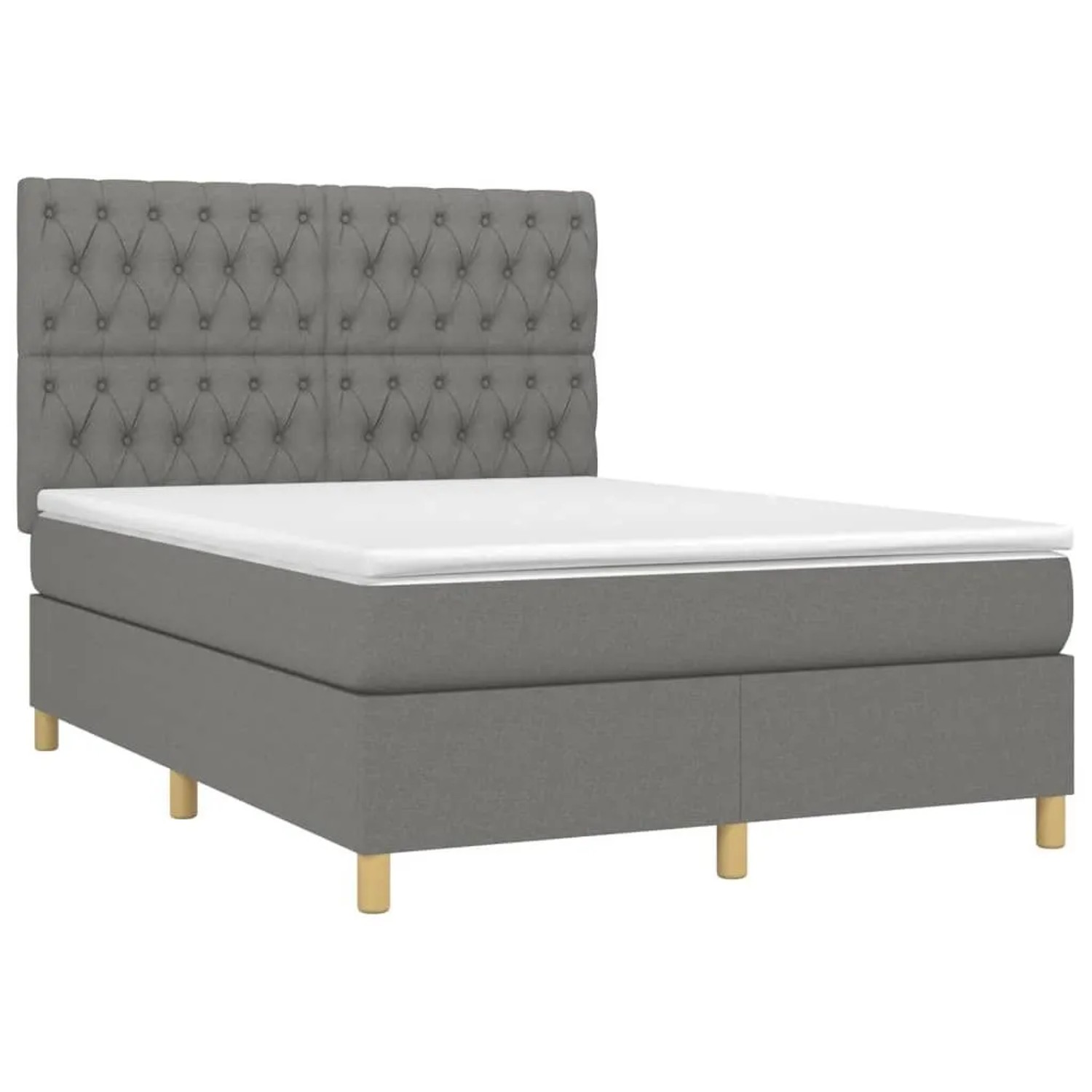 vidaXL Boxspringbett mit Matratze Dunkelgrau 140x190 cm Stoff 3142570 günstig online kaufen