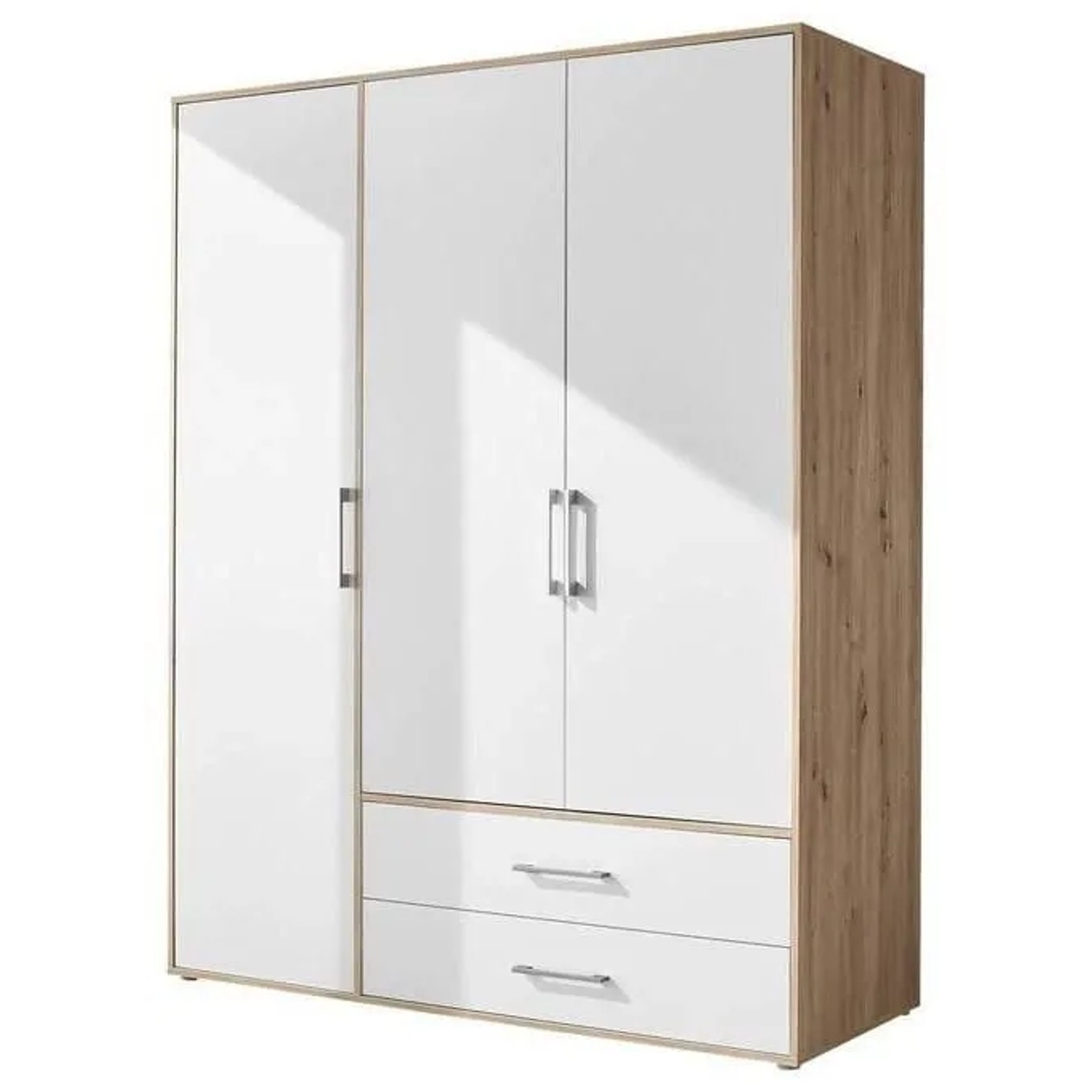 Based Kleiderschrank Lembo Weiß/Eiche Artisan