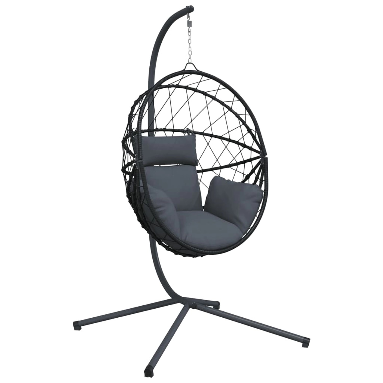 vidaXL Hängesessel Ei-Design mit Ständer Anthrazit Rattan und Stahl 2104730 günstig online kaufen