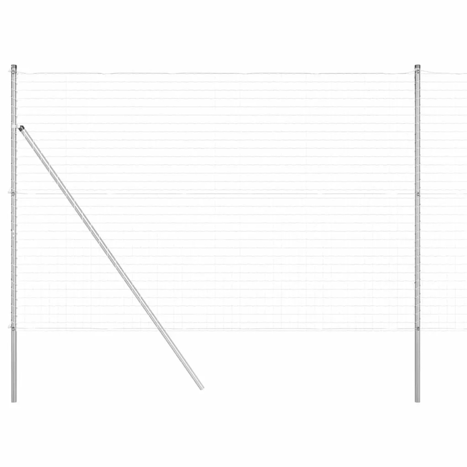 vidaXL Zaun mit Pfosten Silber 1,6 x 10 m Stahl und PVC 3350458 günstig online kaufen