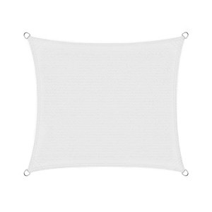 Quadratisches, atmungsaktives Karat Sonnensegel in Weiß, 3x3 m, für Garten, Terrasse und Balkon.