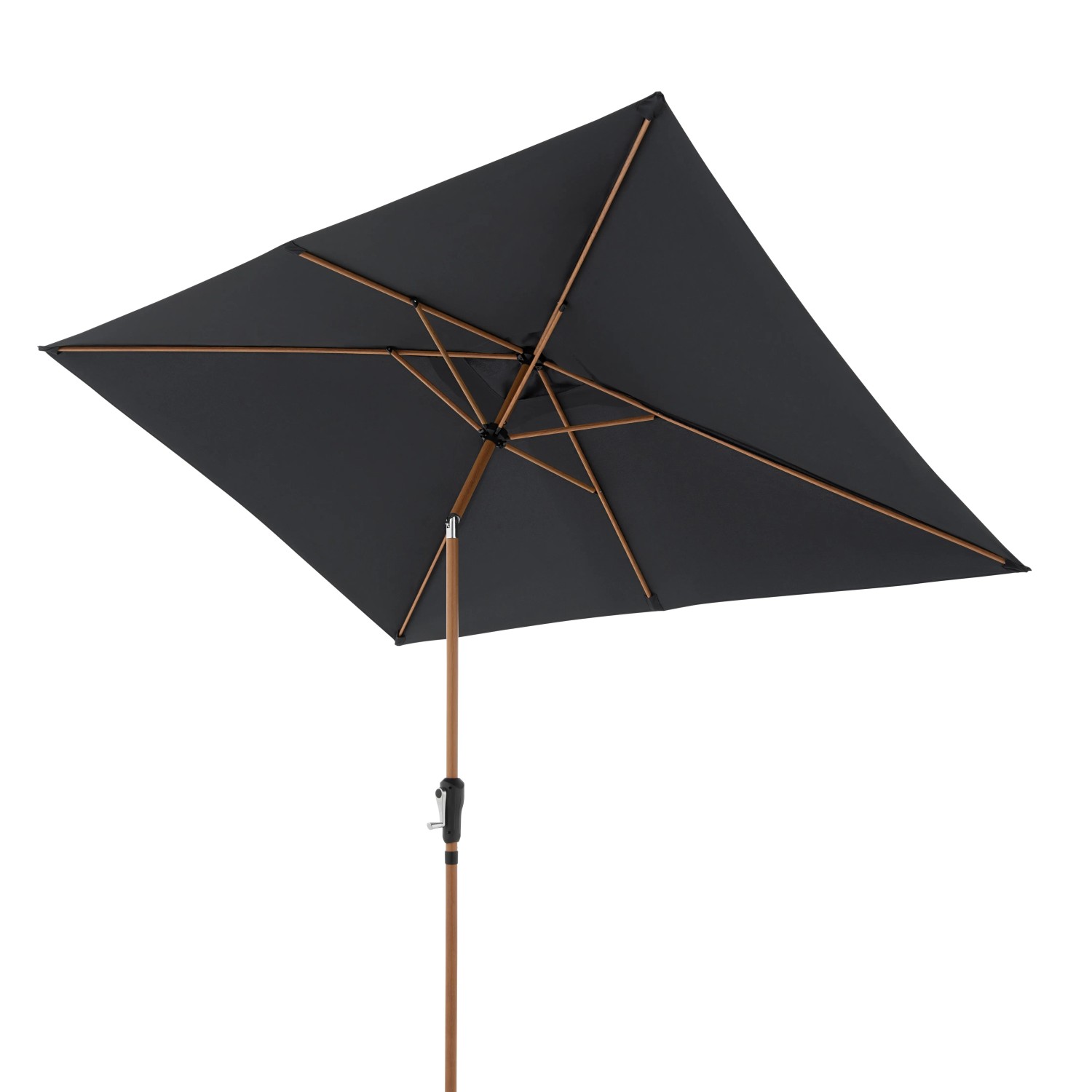 Doppler Balkonschirm Wood, 196x298 cm, anthrazit, mit Knickfunktion. Ideal für Balkon und Terrasse.