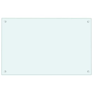 DELUKE Küchenrückwand Glas 80x50cm Weiß Wandverklediung Küche Wandschutz Spritzschutz Herdspritzschutz Glasplatte