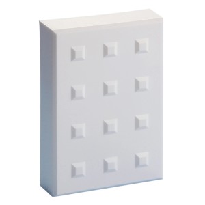 REV Gong elektronisch mit 12 Melodien, weiße Türklingel mit quadratischem Muster.