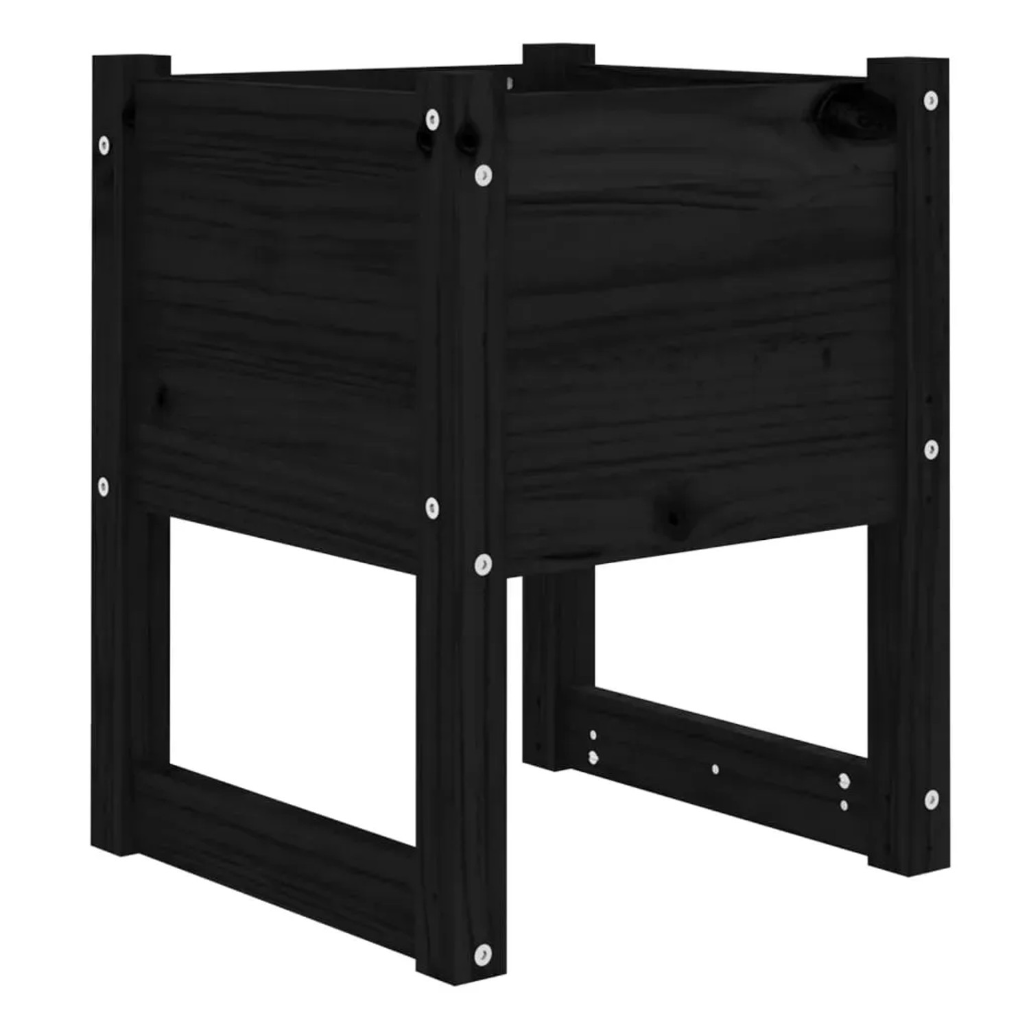 vidaXL Pflanzkübel Schwarz 40x40x52,5 cm Massivholz Kiefer 822115