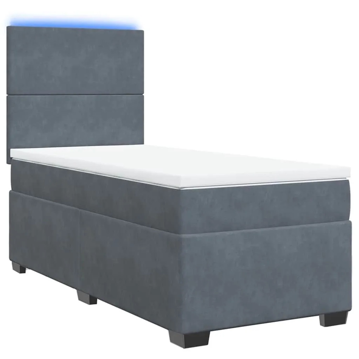 vidaXL Boxspringbett mit Matratze Dunkelgrau 80x200 cm Samt 3293057 günstig online kaufen