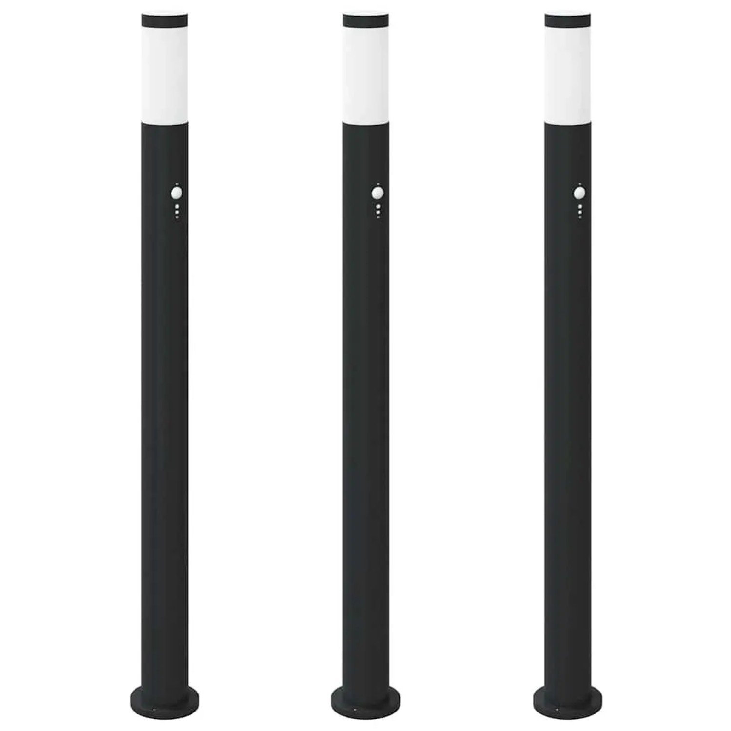 vidaXL Pollerleuchten mit Sensor 3er 110 cm Edelstahl IP44 4006034