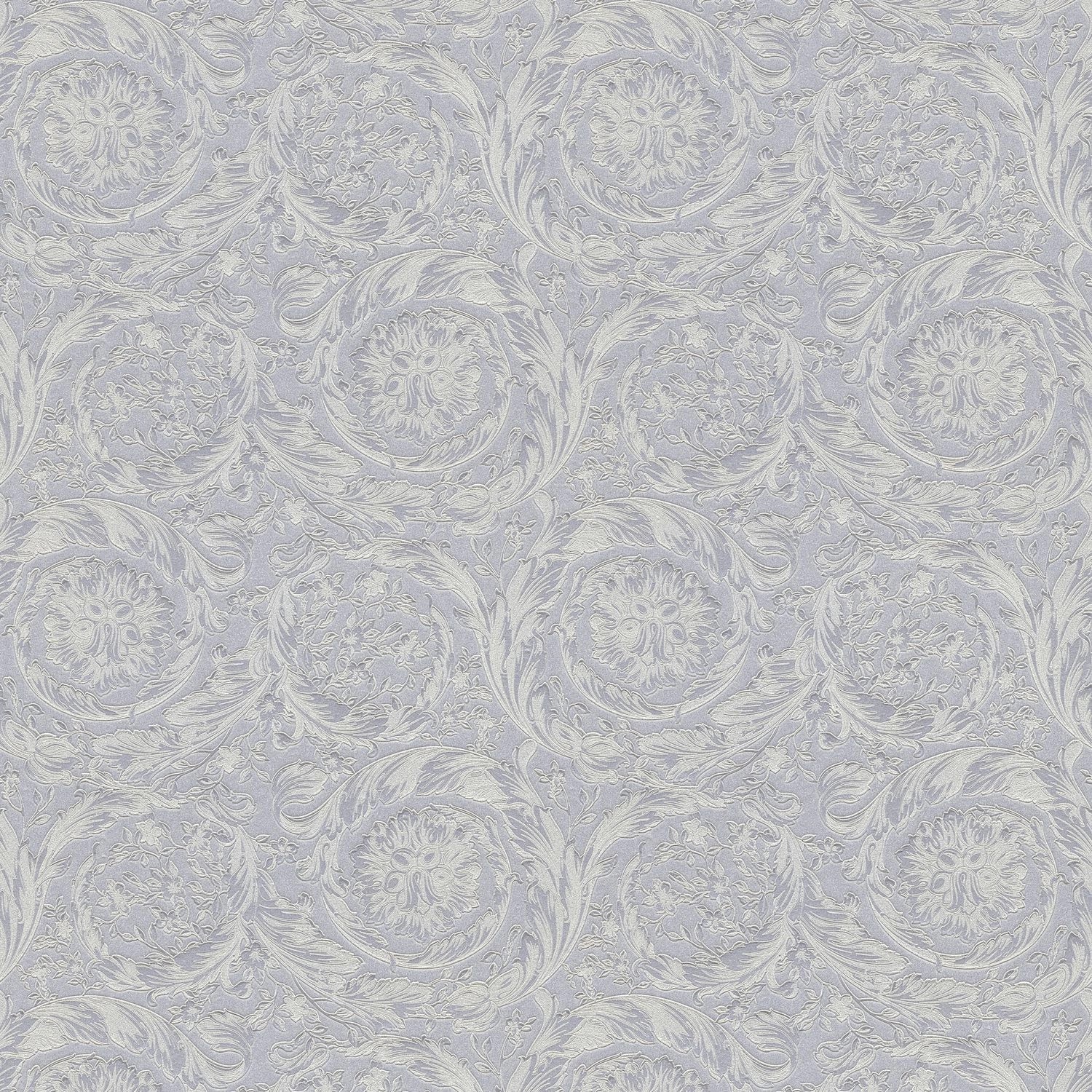 PROFHOME 366924-GU Exklusive Luxus Tapete Barock glänzend Silber Grau 7,035 m2 0,70 m x 10,05 m 7,035 m2 Silber