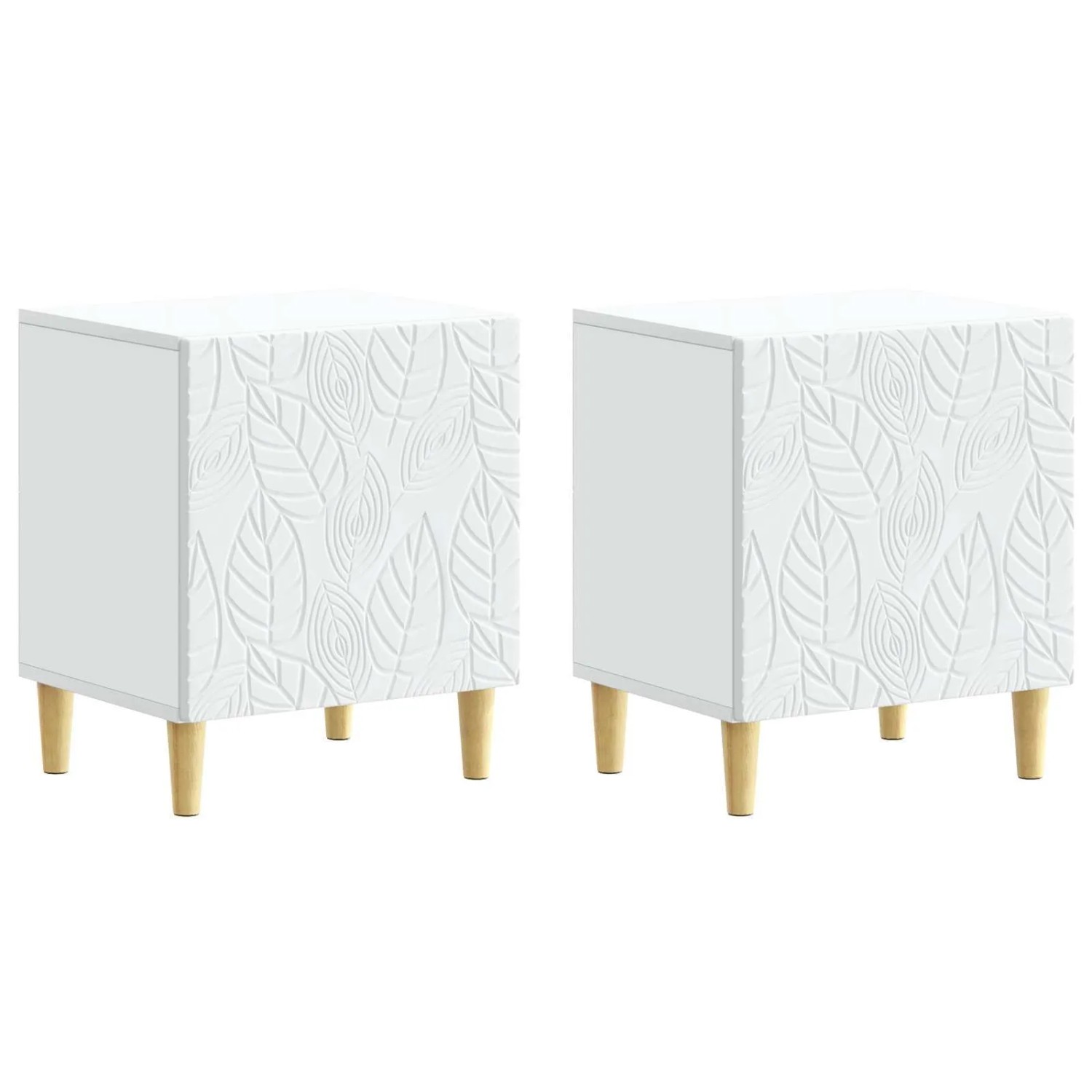 vidaXL Nachttisch 2 Stk Weiß 43 x 34,5 x 50 cm Holzwerkstoff 895026