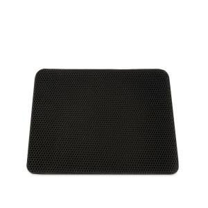 Anthrazitfarbene KARAT Katzenstreumatte Charly mit Wabendesign, abwaschbar, 76x61 cm.