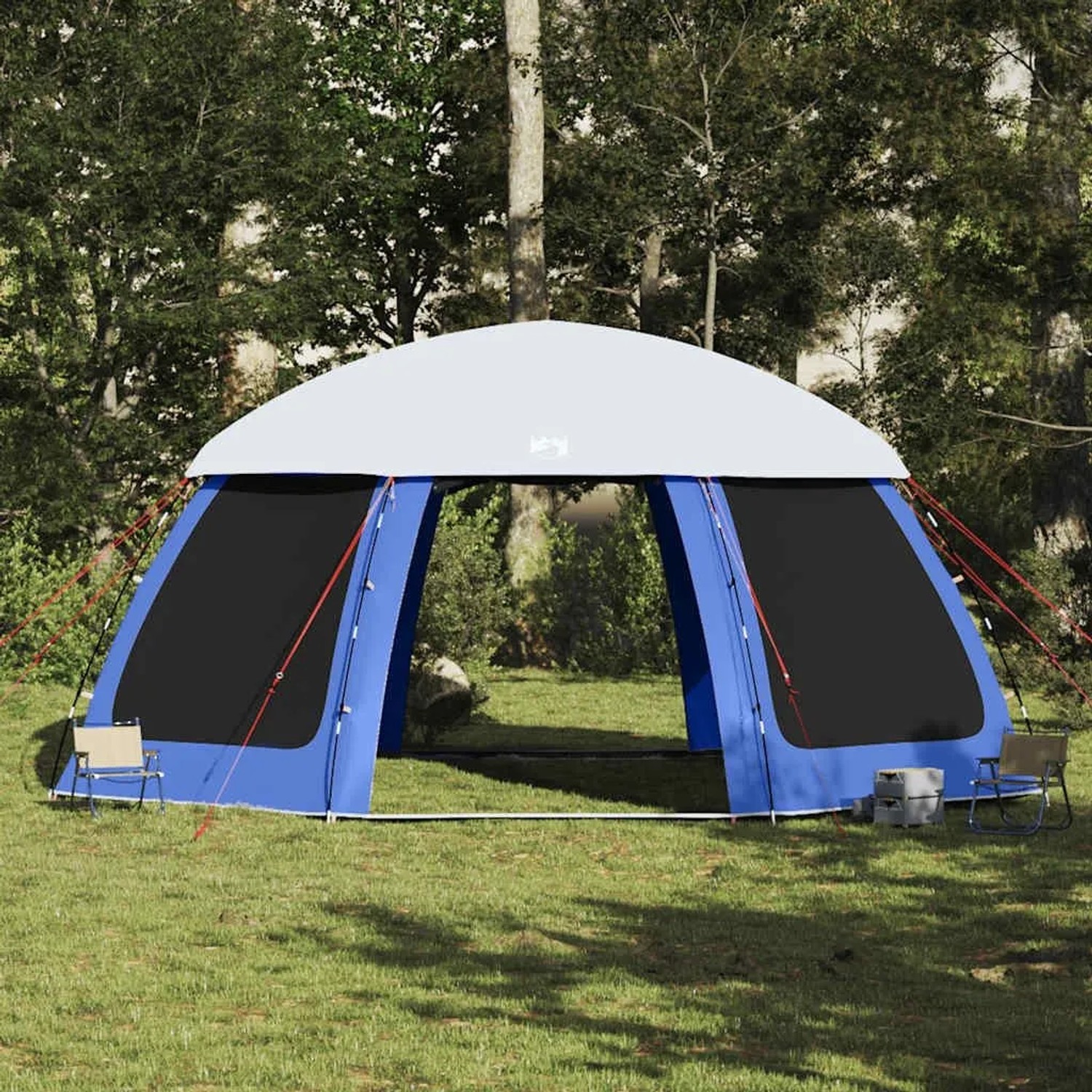 vidaXL Poolzelt mit Abnehmbarem Überzelt Netzwänden Azurblau 612x612cm 4100637_4