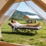 Sekey Campingbett, klappbares Feldbett mit Matratze, grau, 190x71x35 cm. Entspannung beim Camping.