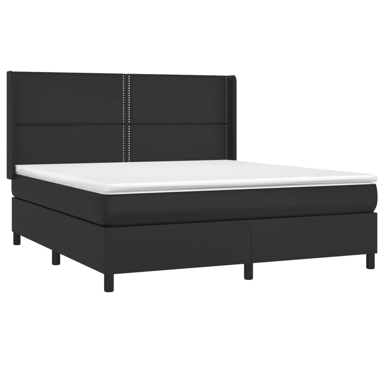 vidaXL Boxspringbett mit Matratze & LED Schwarz 180x200 cm Kunstleder 31393 günstig online kaufen