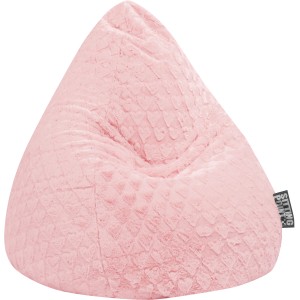 Rosa Sitzsack BeanBag Fluffy mit Herzmuster, 120 l, von Sitting Point.