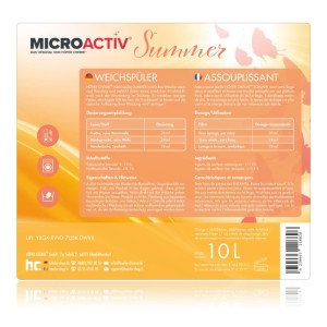 Microactiv Summer Weichspüler, 2x10L Packung für weiche und duftende Wäsche.