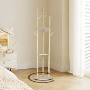 Relaxdays Garderobenständer Kiefernholz MDF Natur Drehbar 165 cm x 40 cm 4 kg