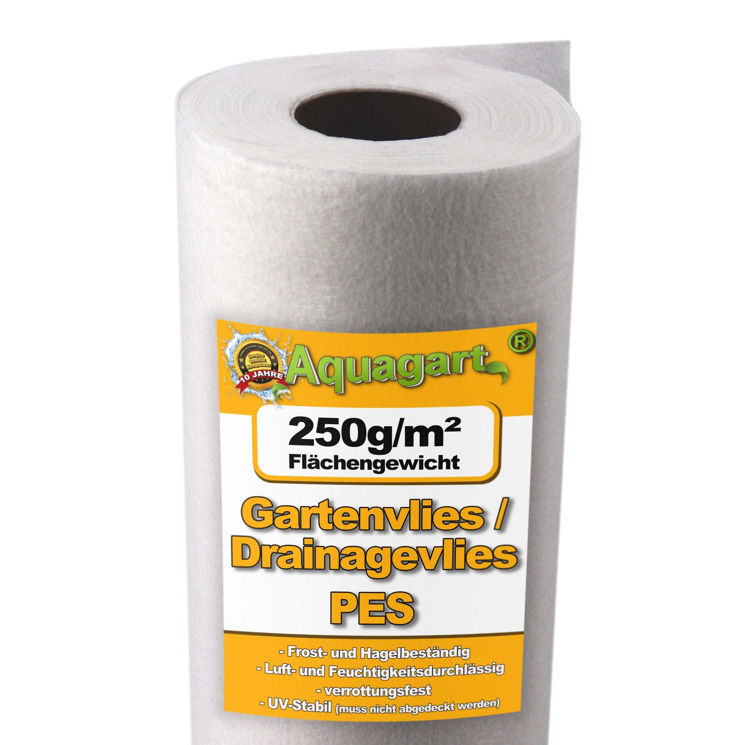 Aquagart 80m² Geotextilvlies Gartenvlies Unkrautvlies Teichvlies 250g 1,6m