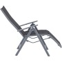 Grauer Garden Pleasure Relaxsessel Ariola, klappbarer Gartenstuhl mit Aluminiumgestell und Textilbespannung.
