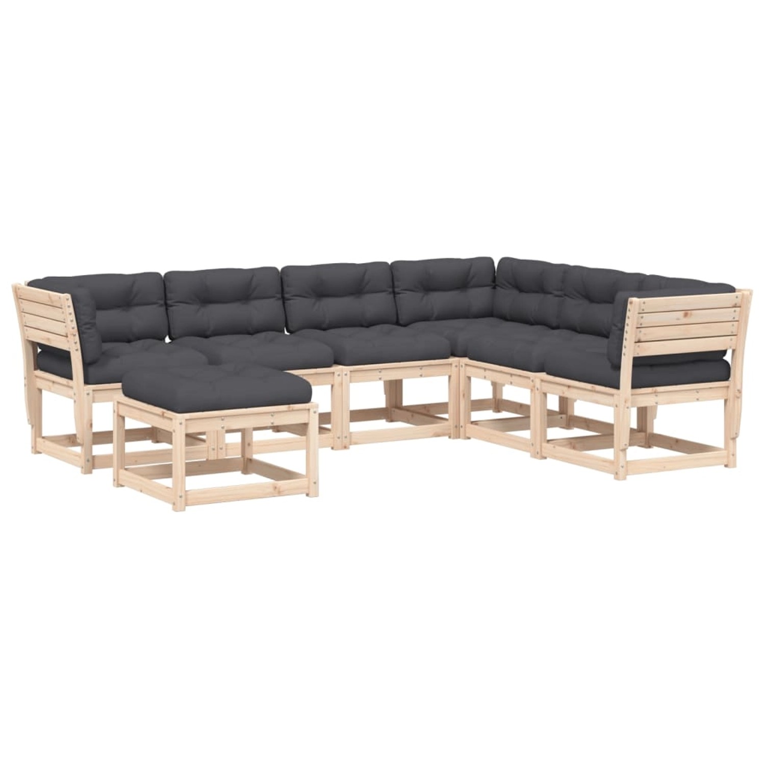 vidaXL 7-tlg Garten-Lounge-Set mit Kissen Massivholz Kiefer Modell 12 günstig online kaufen