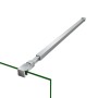 Chromfarbenes Wandprofil mit Stabilisierungsstange für Duschkabinen und Glas-Seitenwände.