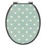 Banjado WC-Sitz Anthrazit mit Herzen Muster, Absenkautomatik, Soft Close, MDF Toilettendeckel
