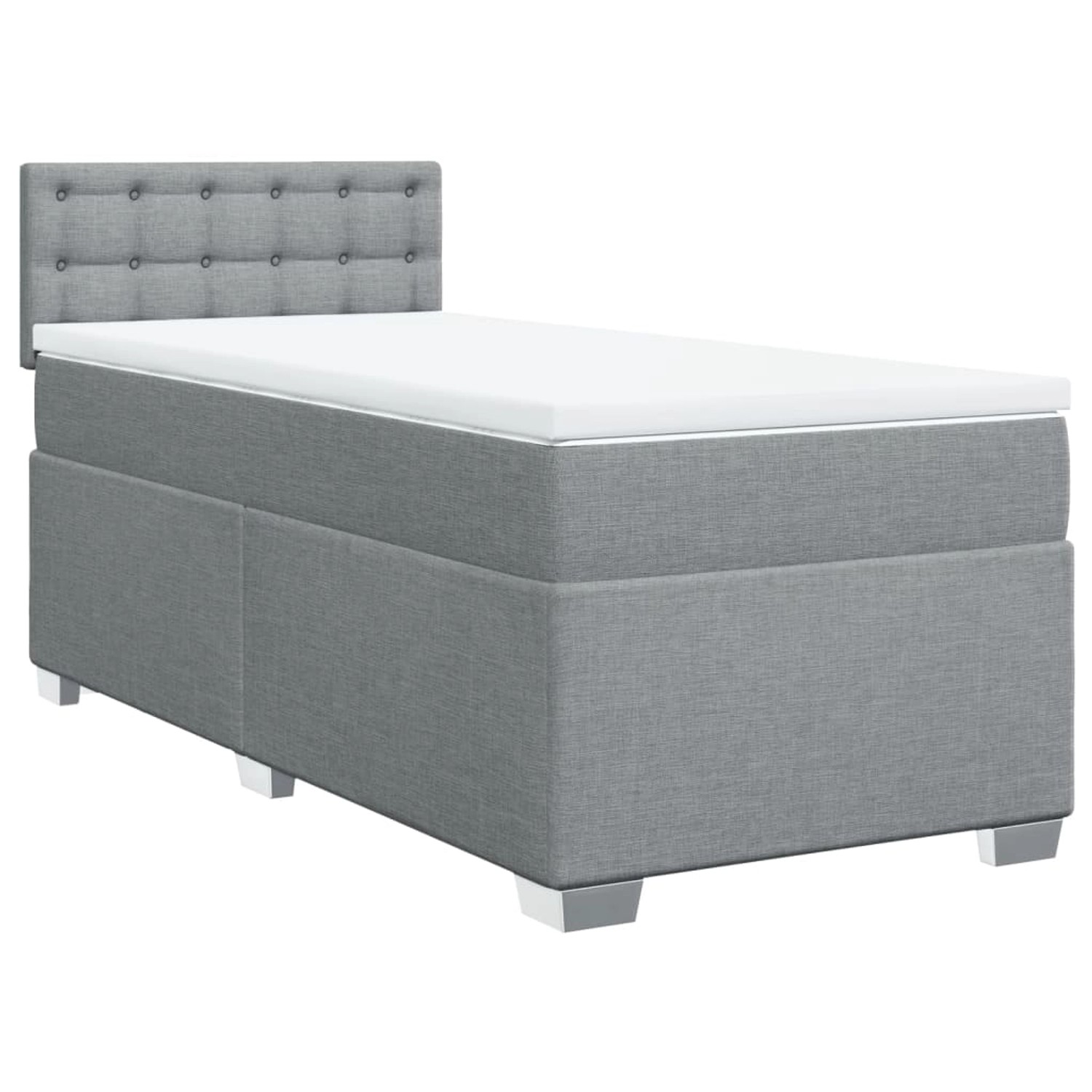 vidaXL Boxspringbett mit Matratze Hellgrau 100x200 cm Stoff2105622 günstig online kaufen