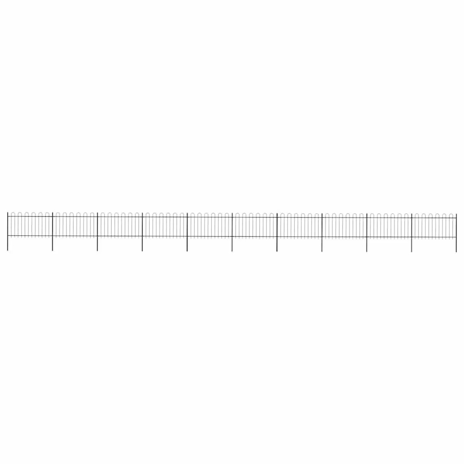 vidaXL Gartenzaun mit Rundbogen Stahl 1781,5 x 100 cm Schwarz 277665 günstig online kaufen
