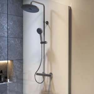 Ideal Standard Brausegarnitur Ceratherm T25+ Chrom: Duschpaneel mit Kopf- und Handbrause.