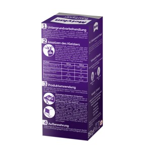 Metylan Tapetenkleister Raufaser 360g, transparentes Paket für Raufasertapeten.