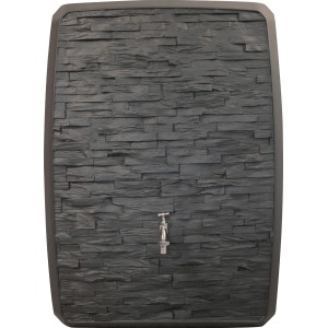 Waterform Regentonne Multitank 250 l in Anthrazit mit Steinoptik und Wasserhahn.