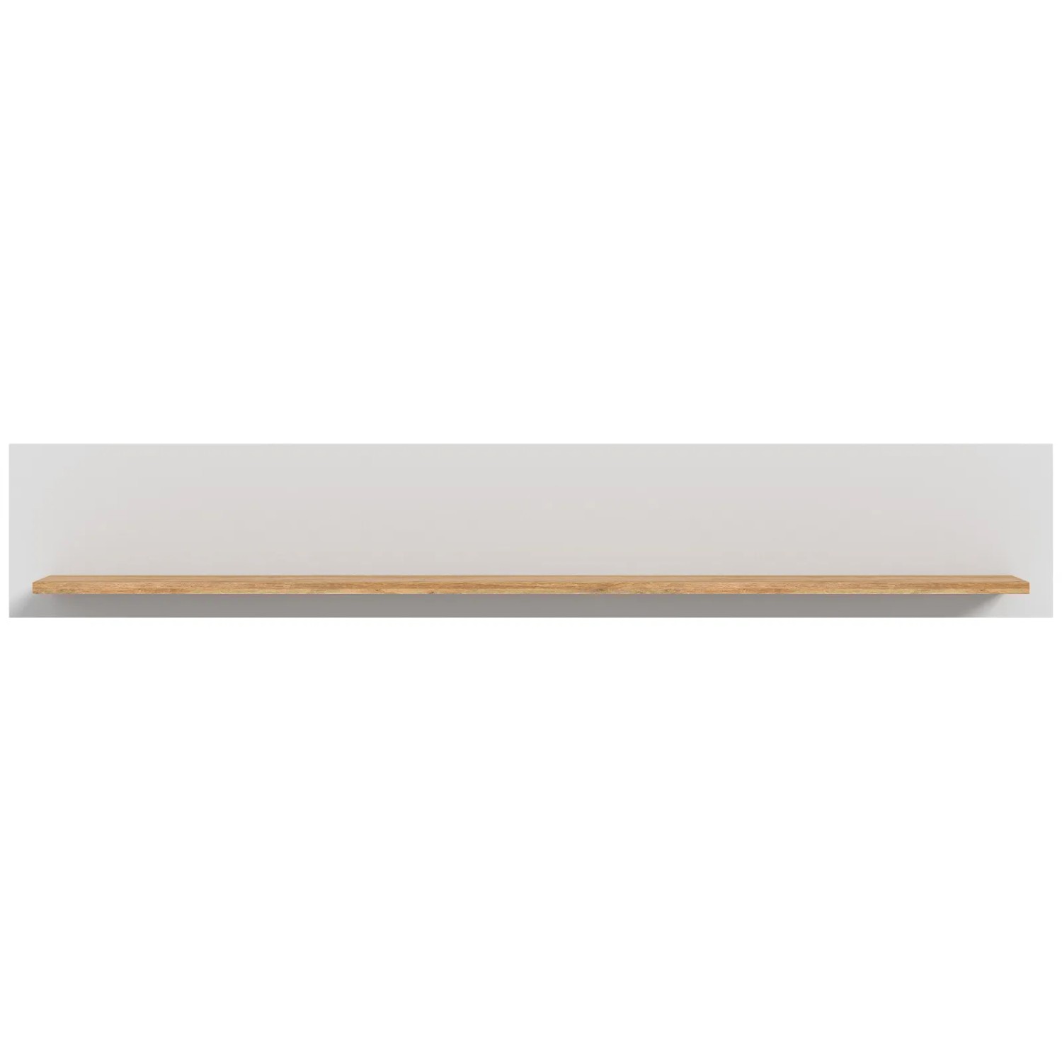 Modernes Wandboard Darell in Grau mit langem Regalboden in Eiche-Optik, 150 cm. Ideal für Bücher und Dekoration.