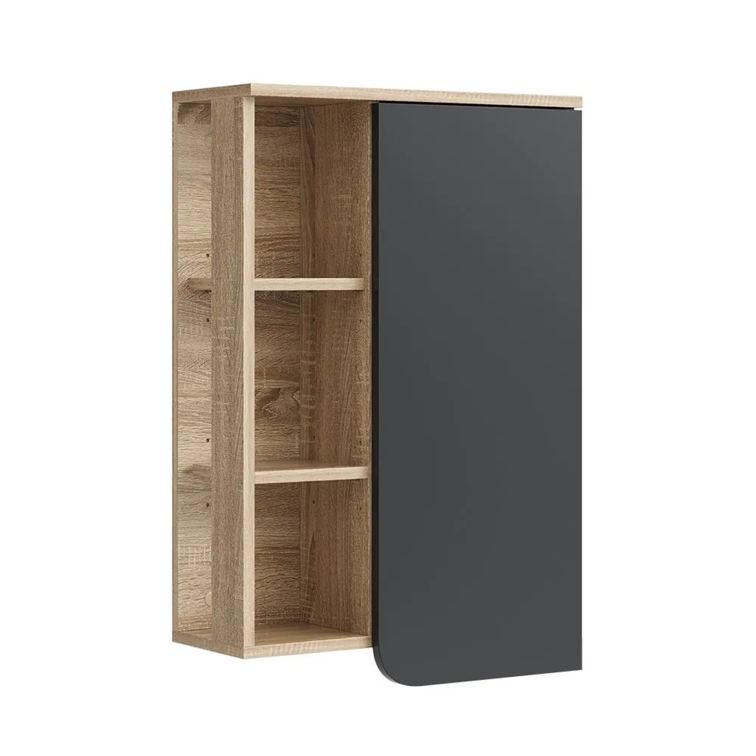 Vicco Badschrank Karen Sonoma Anthrazit 50 x 75 mit Tür und Offenen Fächern