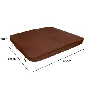 Braune Monstershop Whirlpool Abdeckung 220cm, isoliert und wetterfest für Pools.