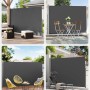 Songmics Seitenmarkise, anthrazit, ausziehbar, 400x200 cm, für Terrasse und Balkon.