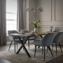 ML-Design 4er Set anthrazitfarbene Polsterstühle aus Samt mit schwarzen Metallbeinen im Esszimmer.