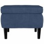 Blauer Samt Hocker von vidaXL für Relaxsessel, mit schwarzen Holzfüßen.