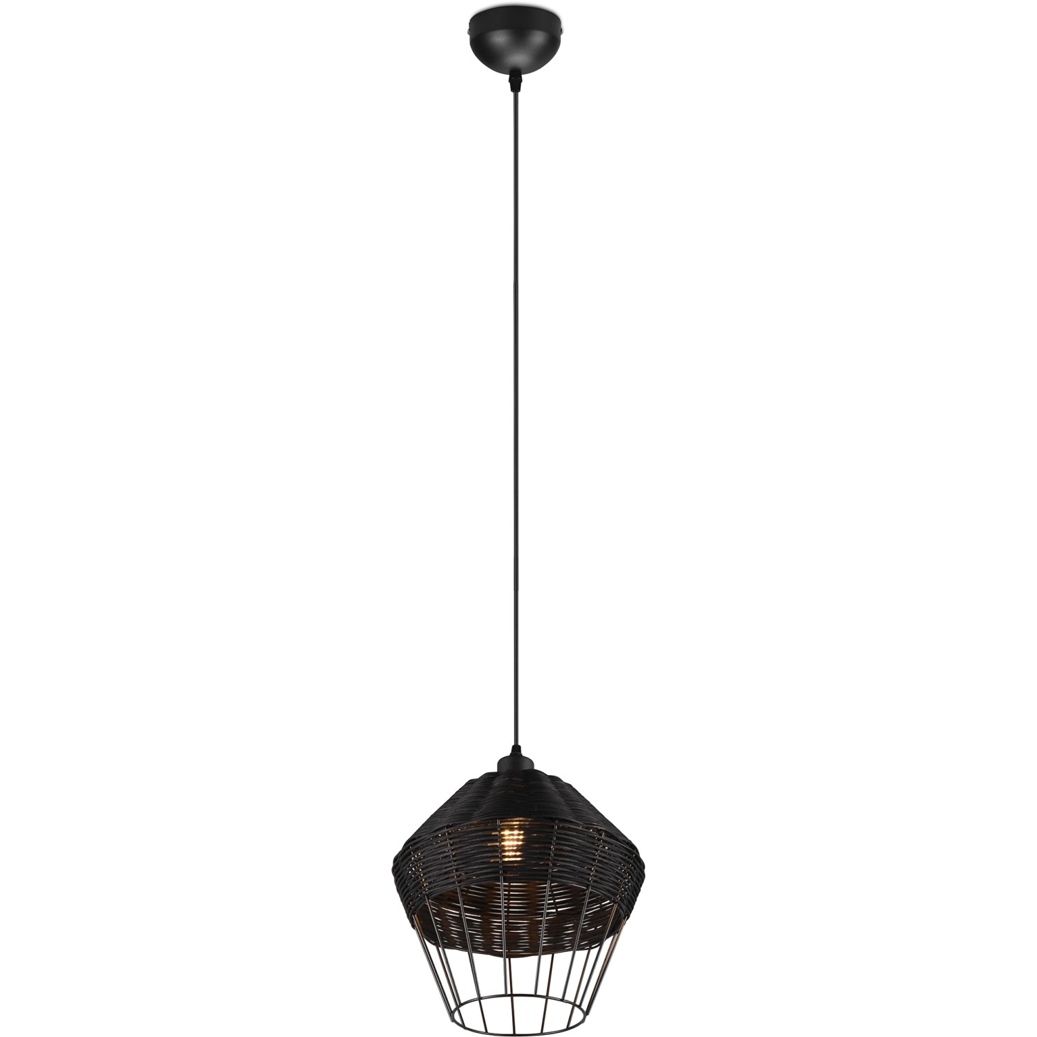 Reality Pendelleuchte Borka 1-flammig Schwarz Ø 30 cm