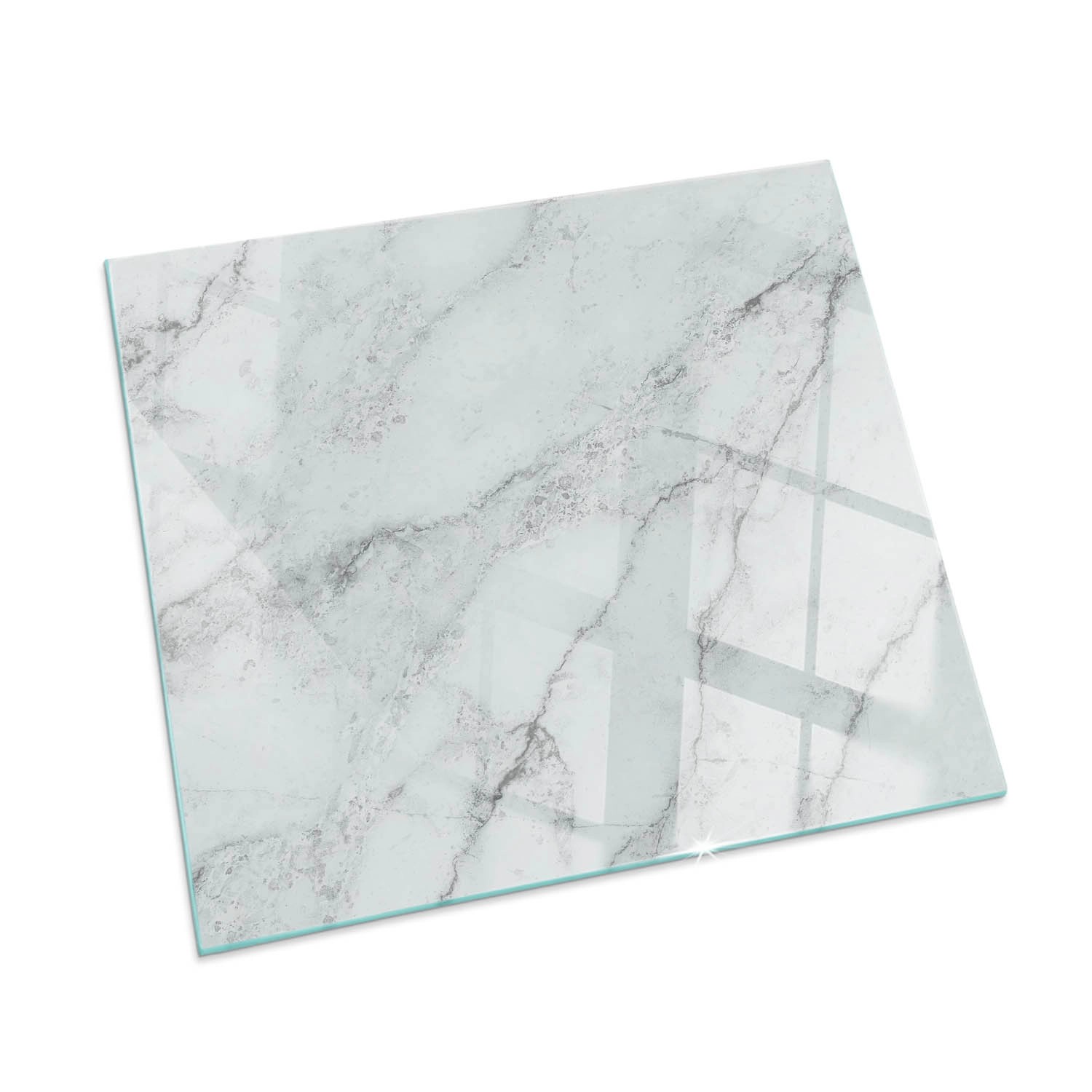 Tulup Glasplatte für Kamin Geädertes Marmormuster Kaminofen Glas Bodenplatt günstig online kaufen