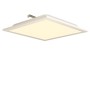 Flache, quadratische LED Deckenleuchte, 60x60 cm, 40W, warmweißes Licht.