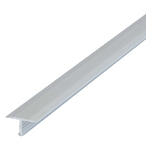 Silberne Dalsys T-Profil Übergangsschiene aus Aluminium, 100cm, für Laminat & Parkett.