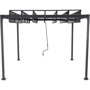 Siena Garden Pavillon Florenz, anthrazit, 300x300 cm, mit verstellbaren Lamellen.